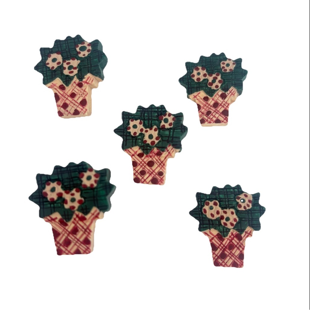 Floral Basket Decorative Buttons
